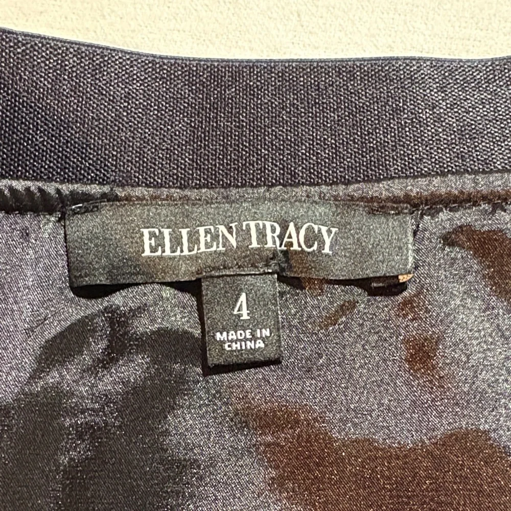 Ellen Tracy Floral Floral Midi Skirt - Pockets - Pleated, Lined, Black Blue